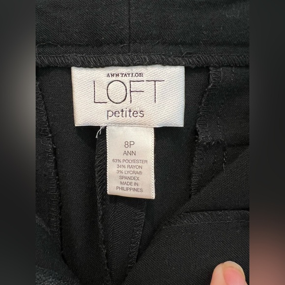 Ann Taylor High Rise Wide Leg Black Capris Size 8 Petite - Picture 7 of 11